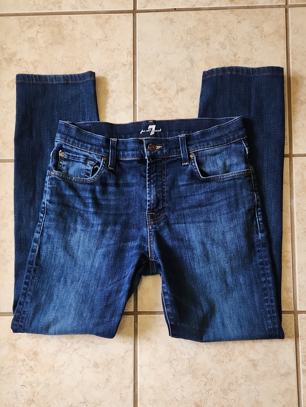 Mens/Unisex 7 For All Mankind Slimmy Straight Leg Jeans Size 31 GUC - Picture 11 of 12
